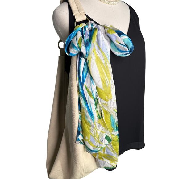 Cynthia Rowley 100% silk watercolor floral rectangle long scarf 12.5 x 64" - Picture 6 of 8